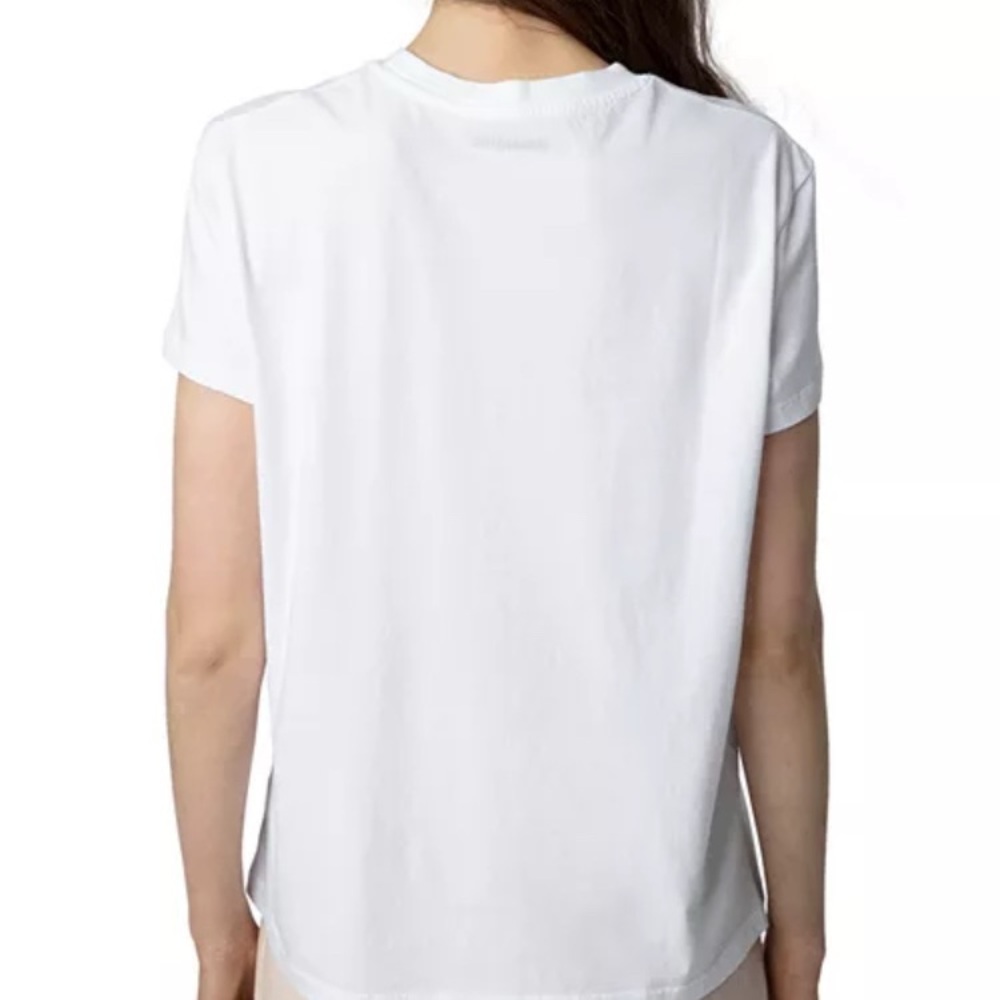 NEW ZADIG & VOLTAIRE T-SHIRT PALMIER ART FESTIVAL GRAPHIC COTTON SMALL - Picture 9 of 11